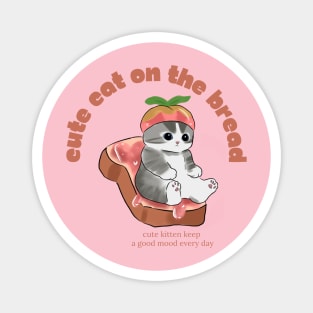 Cute Cat on The Bread Magnet